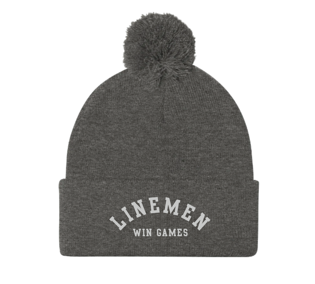 Linemen Win Games Pom Beanie