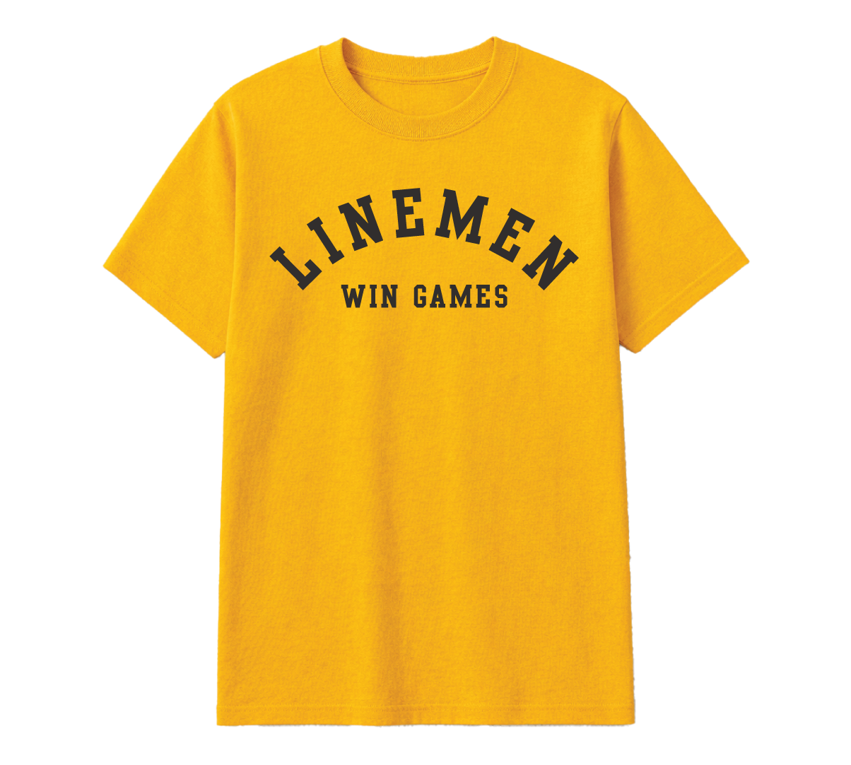 Linemen Win Games T-Shirt - Iowa: Gold